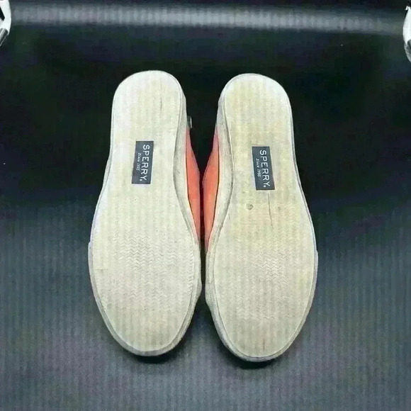 Orange/peach Sperry full leather/nubuck upper Crest Vibe sneaker size 9M - Picture 6 of 7